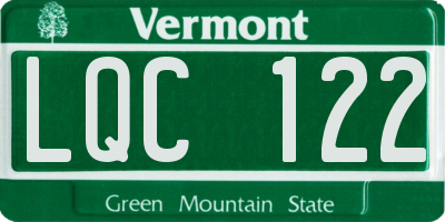 VT license plate LQC122