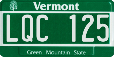 VT license plate LQC125