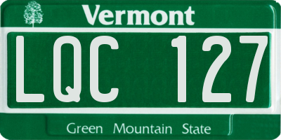 VT license plate LQC127
