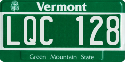 VT license plate LQC128