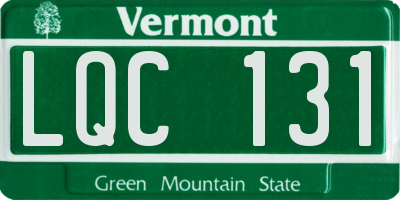 VT license plate LQC131