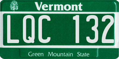 VT license plate LQC132