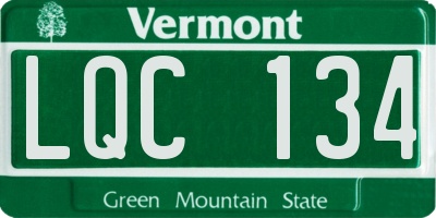 VT license plate LQC134