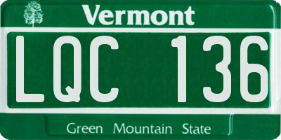 VT license plate LQC136