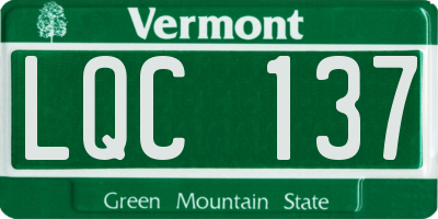 VT license plate LQC137