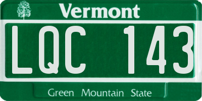 VT license plate LQC143