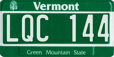 VT license plate LQC144