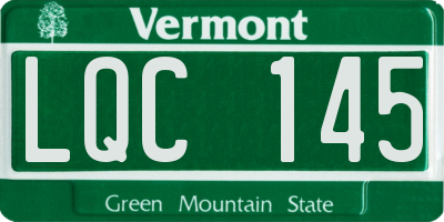 VT license plate LQC145