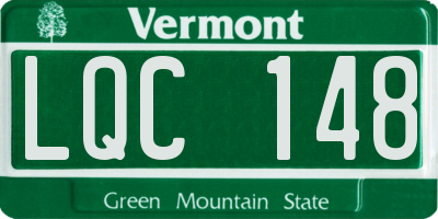 VT license plate LQC148