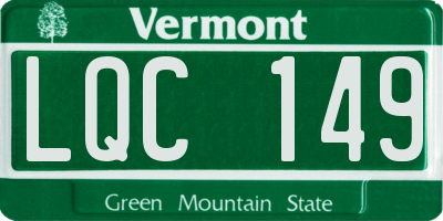VT license plate LQC149