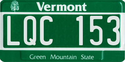 VT license plate LQC153
