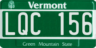 VT license plate LQC156