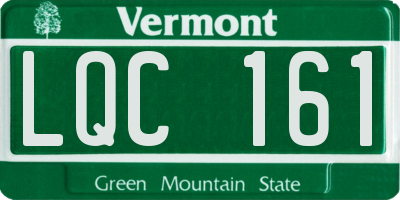 VT license plate LQC161