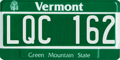 VT license plate LQC162