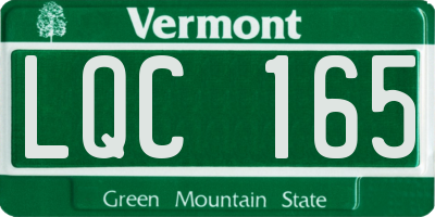 VT license plate LQC165