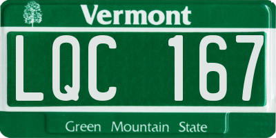 VT license plate LQC167