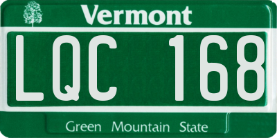 VT license plate LQC168