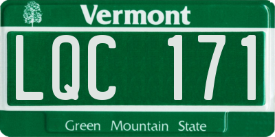 VT license plate LQC171