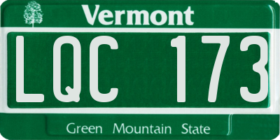 VT license plate LQC173