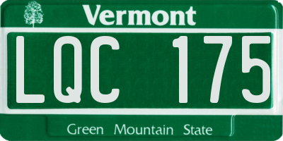 VT license plate LQC175