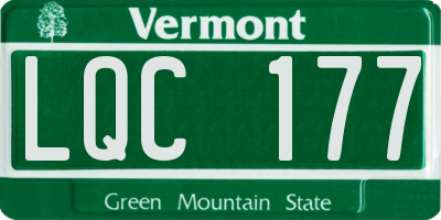 VT license plate LQC177