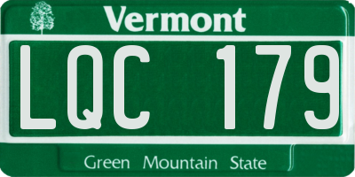 VT license plate LQC179