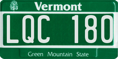 VT license plate LQC180