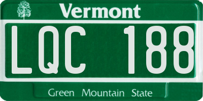 VT license plate LQC188