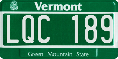 VT license plate LQC189
