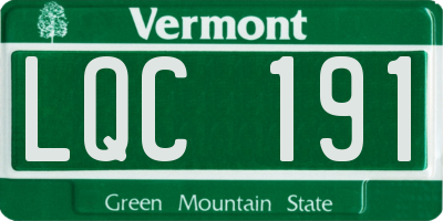 VT license plate LQC191