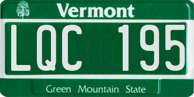 VT license plate LQC195