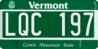 VT license plate LQC197
