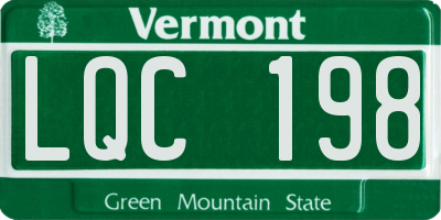 VT license plate LQC198