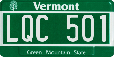 VT license plate LQC501