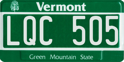 VT license plate LQC505