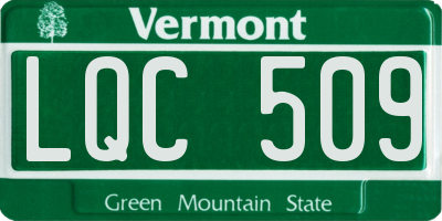 VT license plate LQC509