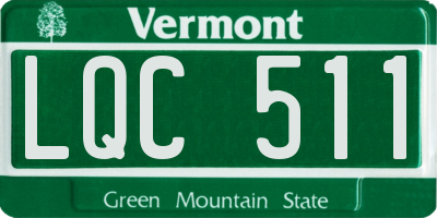 VT license plate LQC511