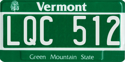VT license plate LQC512
