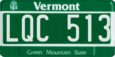 VT license plate LQC513