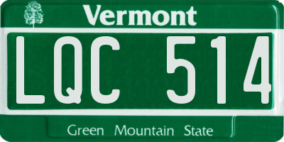 VT license plate LQC514