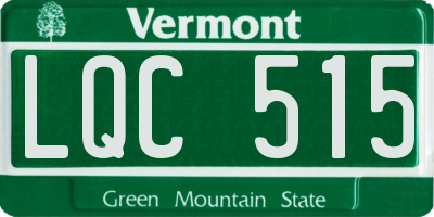 VT license plate LQC515