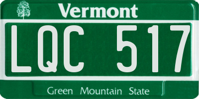 VT license plate LQC517