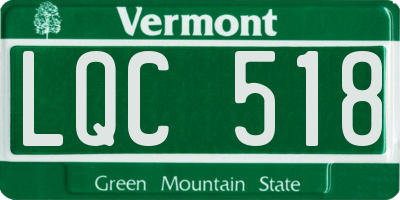 VT license plate LQC518