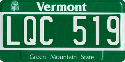 VT license plate LQC519
