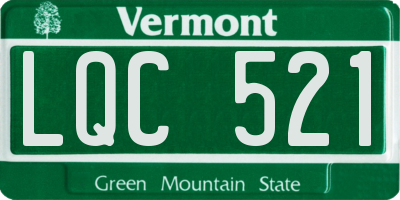 VT license plate LQC521