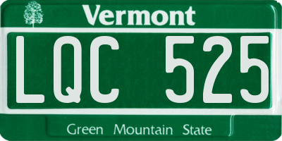 VT license plate LQC525