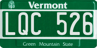 VT license plate LQC526