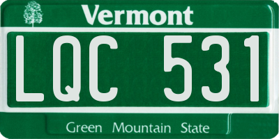 VT license plate LQC531