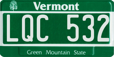 VT license plate LQC532
