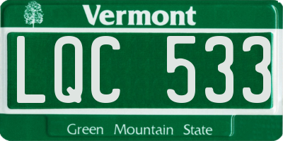 VT license plate LQC533